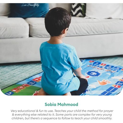 My Salah Mat Interaktív Imaszőnyeg Gyerekeknek 36 Gombbal és 15 Nyelvvel