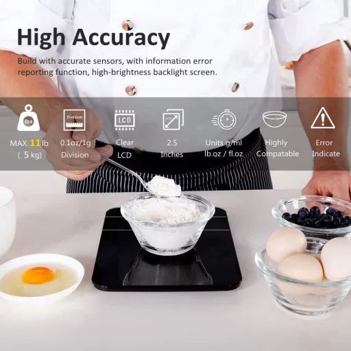 NUTRI FIT Digitális Konyhai Mérleg Magas Pontosságú Elektronikus Tészta Kaparóval