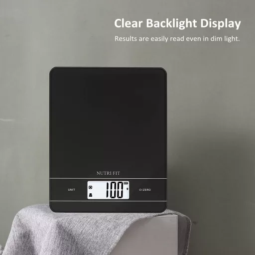 Cântar de bucătărie digital NUTRI FIT, de înaltă precizie, cu spatulă pentru aluat