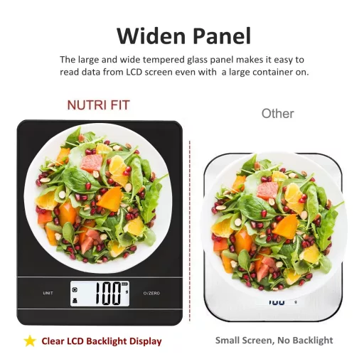 Cântar de bucătărie digital NUTRI FIT, de înaltă precizie, cu spatulă pentru aluat