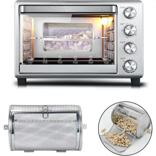 Kitchnexus Rotisserie Grill Kosár Kávébab Pörkölő Dob BBQ