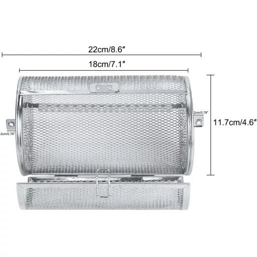 Kitchnexus Rotisserie Grill Kosár Kávébab Pörkölő Dob BBQ