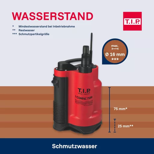 T.I.P. I-Compac 7500 400W szennyvízszivattyú 7500 l/h szűk schachtokhoz