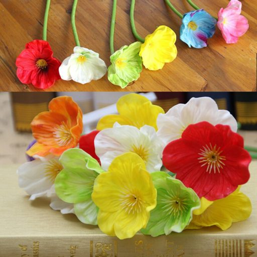 Kitchnexus 10 buc. Flori artificiale 33cm Maci cu atingere reală Buchet de nuntă Ziua Îndrăgostiților