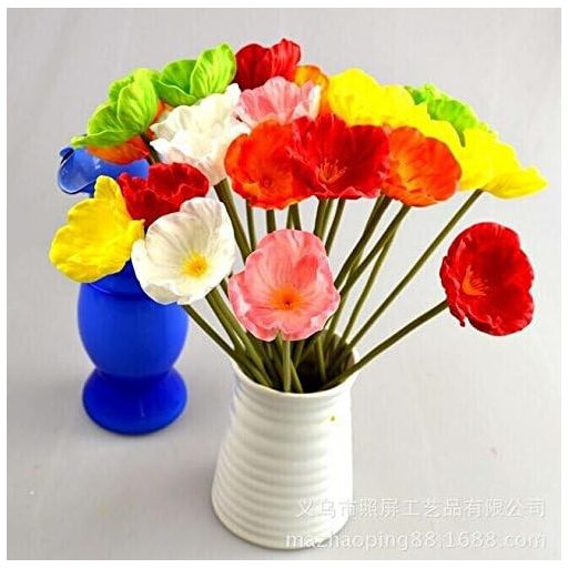 Kitchnexus 10 buc. Flori artificiale 33cm Maci cu atingere reală Buchet de nuntă Ziua Îndrăgostiților