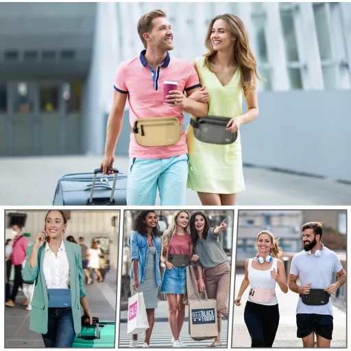 Portofel de Călătorie cu Protecție RFID MoKo, Borsetă Ascunsă pentru Bărbați și Femei