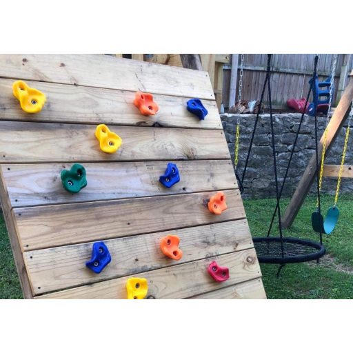 KINSPORY Gyermek Mászókövek Kék Fogantyúval és Szerelési Anyaggal