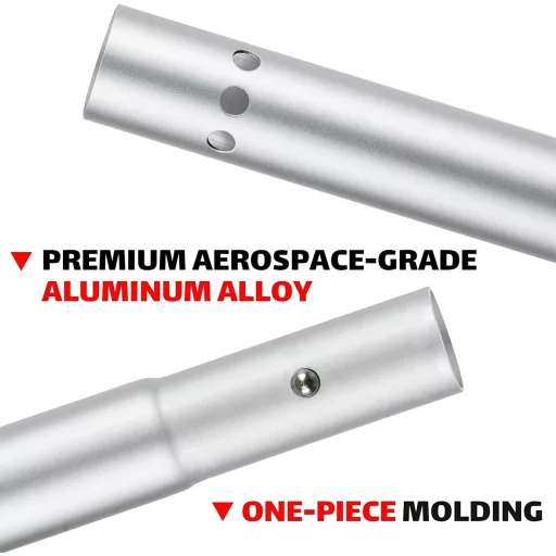 OVERMONT Kajak Veslo Aluminijsko Dvostrano Podesiva Lopatice Crno