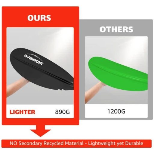 OVERMONT Kajak Evező Alumínium Dupla Lapát Állítható Penge Fekete