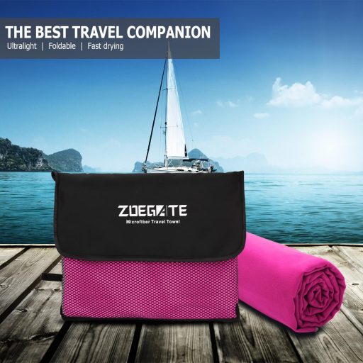 Zoegate Mikrovláknová osuška S XL XXL - Rýchloschnúca cestovná, športová, plážová, sauna osuška a čistiaca handrička, 80x40 cm