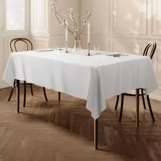   Home Direct Stolnjak s lotusovim efektom - Bijeli pravokutni tekstilni stolnjak 140x200 cm - Otporan na mrlje, jednostavan za čišćenje, poliester