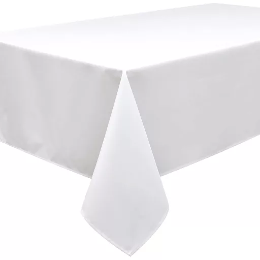 Home Direct Stolnjak s lotusovim efektom - Bijeli pravokutni tekstilni stolnjak 140x200 cm - Otporan na mrlje, jednostavan za čišćenje, poliester