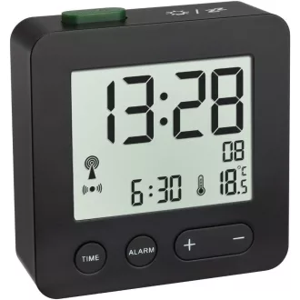   Ceas deșteptător digital radio-controlat TFA Dostmann, negru, individual - Black