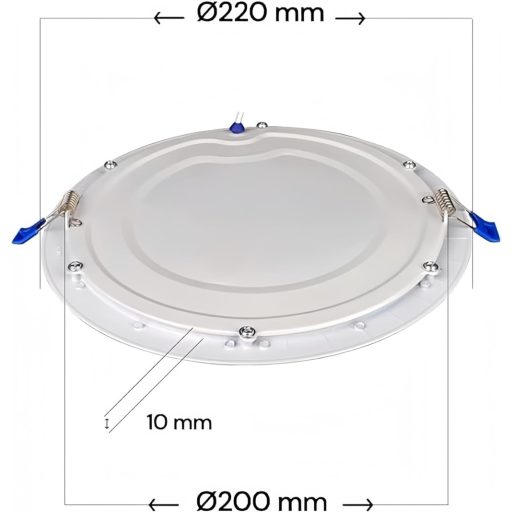 LED Ugradbena Svjetiljka 20W Okrugla 225mm Aluminijska Ploča 2000 Lumena