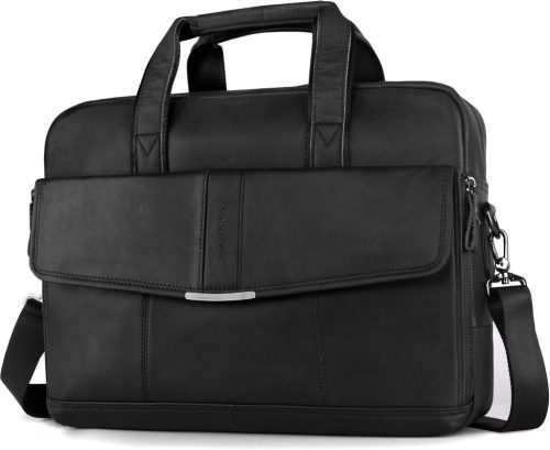 SPAHER Geantă laptop de bărbați din piele naturală 15.6 inch, servieta business și geantă de umăr