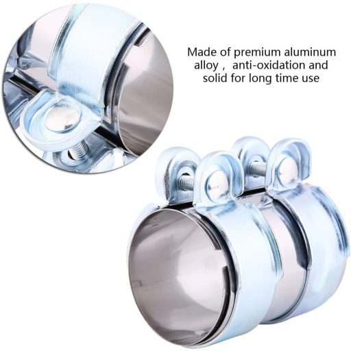 Qiilu Rozsdamentes Turbo Kipufogó Bilincs Hangtompító Csatornához 2.5 Colos