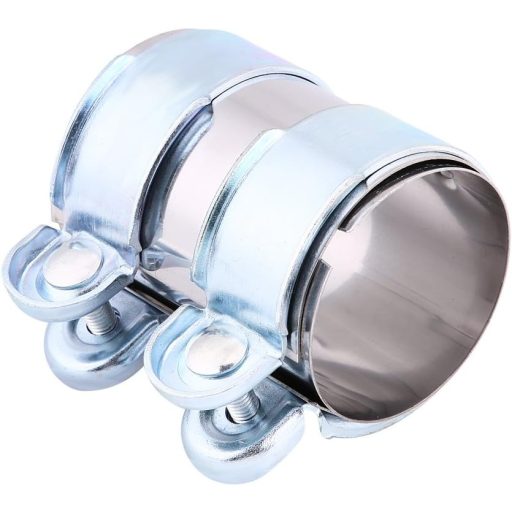 Qiilu Rozsdamentes Turbo Kipufogó Bilincs Hangtompító Csatornához 2.5 Colos