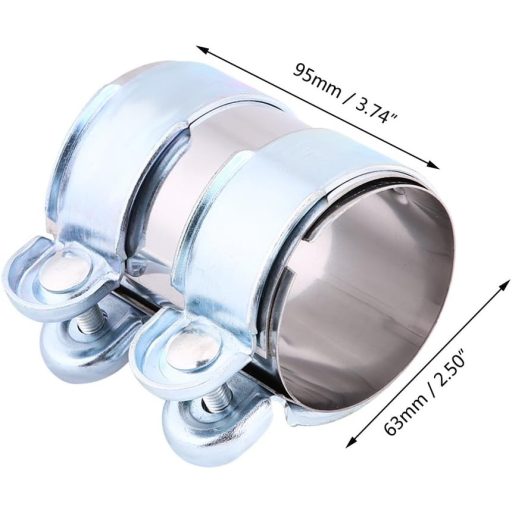 Qiilu Rozsdamentes Turbo Kipufogó Bilincs Hangtompító Csatornához 2.5 Colos