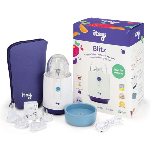 Itsy Hordozható Bébiételmixer Tál és Kanál Készlettel Fehér