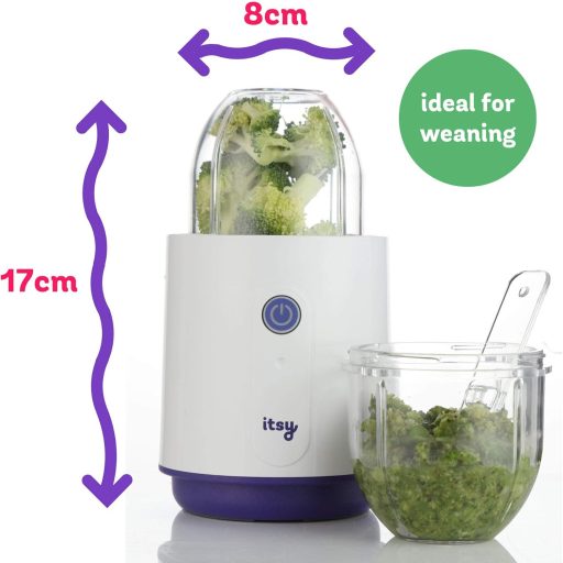 Itsy Hordozható Bébiételmixer Tál és Kanál Készlettel Fehér