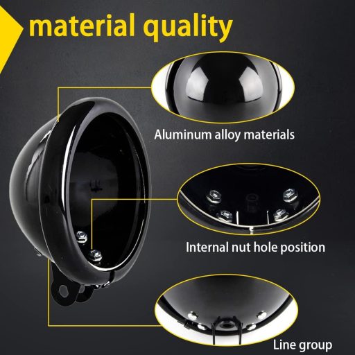 SKUNTUGUANG 5,75" LED kućište prednjih svjetala za motocikle - Vodootporno crno plastično kućište za Harley Softail Sportster Dyna Chopper modele