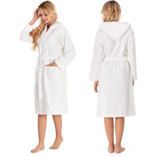 Twinzen ženski ogrtač za kupanje 100% pamuk Oeko-Tex s kapuljačom i džepovima