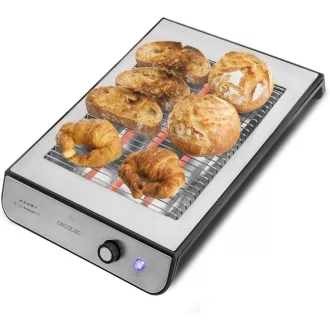   Cecotec Flach-Toaster Horizontal Turbo Easy Toast Inox 900W rozsdamentes kenyérpirító