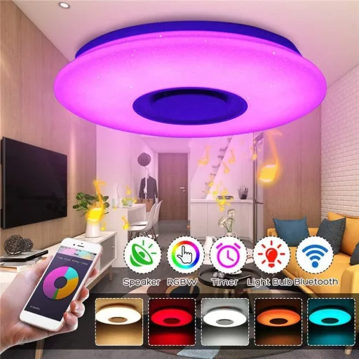 Lampa de plafon pătrată Horevo cu telecomandă