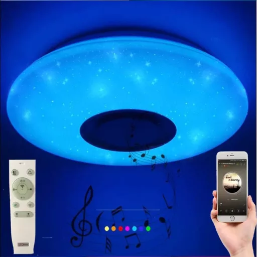 Lampa de plafon pătrată Horevo cu telecomandă