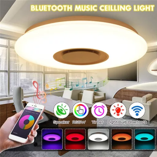 Lampa de plafon pătrată Horevo cu telecomandă