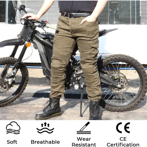 Alpha Rider denim hlače s moto protektorima, muške 3XL, zelene