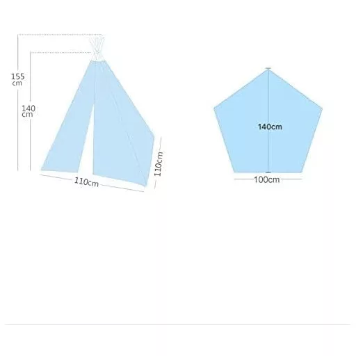 Cort Little Dove pentru copii, tip teepee, din pânză naturală de bumbac, cu covoraș.