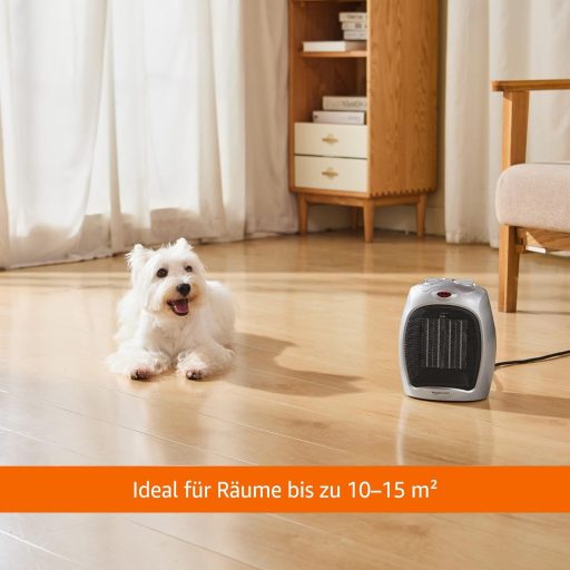 Amazon Basics Kerámia Segédradiátor 1800W Szabályozható Termosztáttal Ezüst