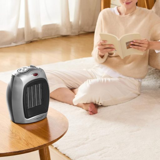 Amazon Basics Kerámia Segédradiátor 1800W Szabályozható Termosztáttal Ezüst