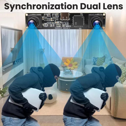 ELP 1200P 3D Stereo USB Kamera Dual Lencse 120fps Arcfelismerés QR Kód Szkenner