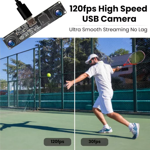 ELP 1200P 3D Stereo USB Kamera Dual Lencse 120fps Arcfelismerés QR Kód Szkenner