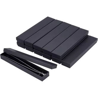   nbeads Fekete Karton Ékszerdoboz Szett 12 db, Nyaklánc Karkötő Tárolódoboz, Téglalap Ajándékdoboz 21x4x2 cm