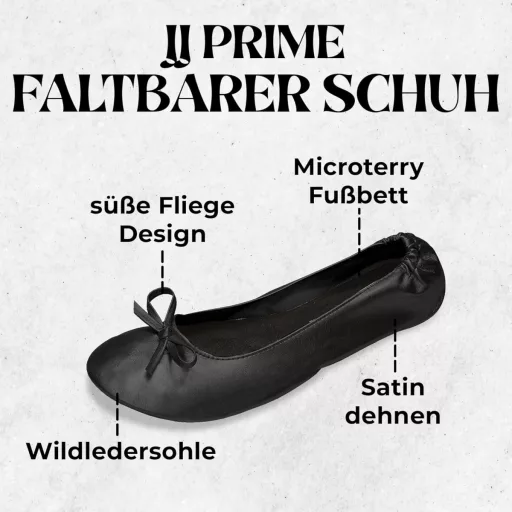 JJ PRIME Sklopive balerinke s torbicom - Udobne rezervne cipele za zabave, putovanja, unisex baletanke s ravnim potplatom