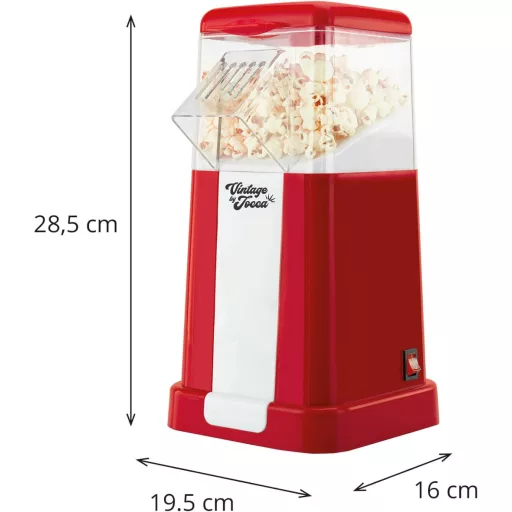 JOCCA 1200W olajmentes popcorn készítő gép retro design piros színben
