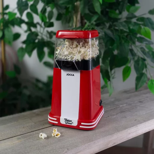 JOCCA 1200W olajmentes popcorn készítő gép retro design piros színben