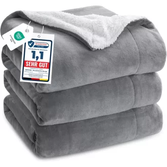   Bedsure Sherpa kétoldalas takaró, puha kanapé és ágytakaró, extra vastag meleg fleece