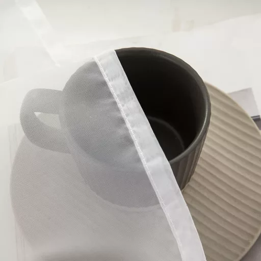 Set 2 perdele voile MIULEE 140x245 cm, alb, cu rejansă