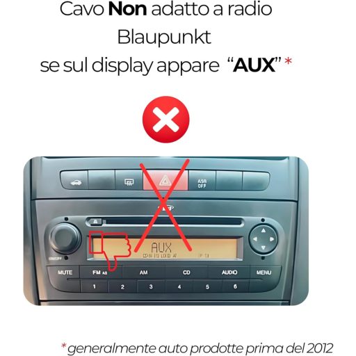 1neiSmartech Autó Rádió AUX-IN Kábel Fiat Lancia Alfa Szerelőkészlettel