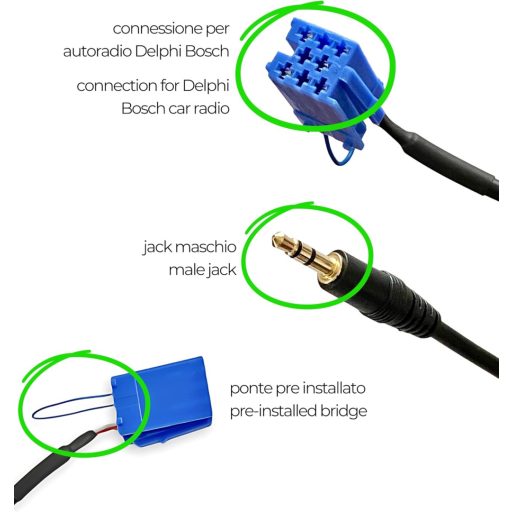 Cablu AUX-IN Autoradio 1neiSmartech pentru Fiat, Lancia, Alfa cu kit de instalare