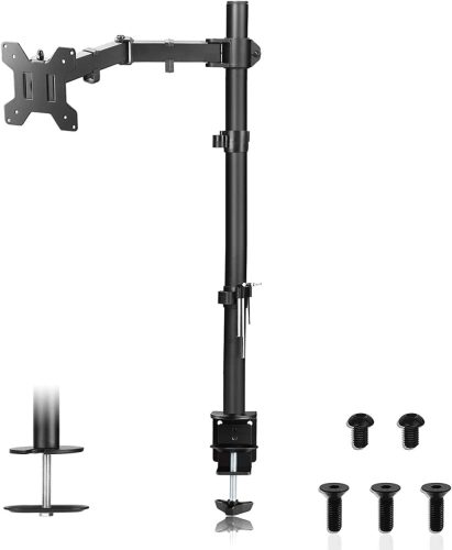 Braț Suport Monitor Suptek pentru Ecrane 13-27" | Stand Monitor de Birou cu Clemă, Inclinabil, Pivotant, cu Stâlp de 80cm (MD6821)