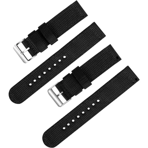 OLLREAR Uniszex Nylon Óraszíj Rozsdamentes Acél Ezüst Csattal 24 mm