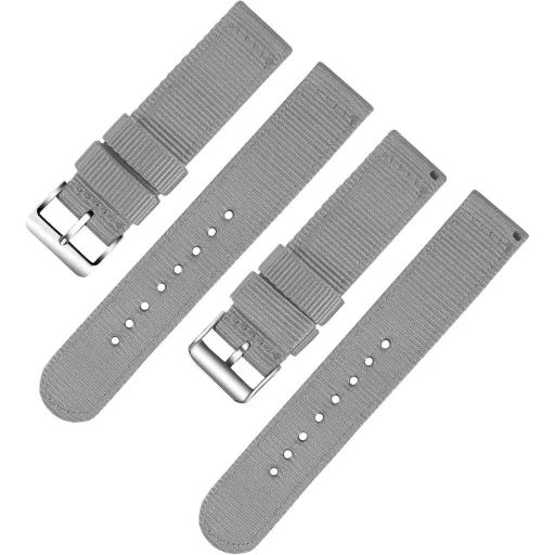OLLREAR Unisex Nylon Óraszíj Ezüst Fém Csattal 20 mm