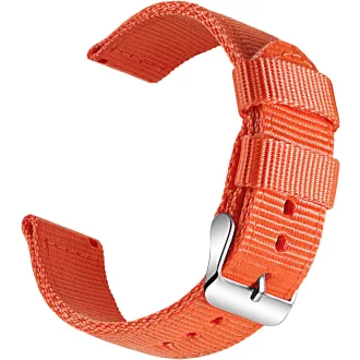   OLLREAR Unisex Nylon Óraszíj Ezüst Fém Csattal 20 mm narancs