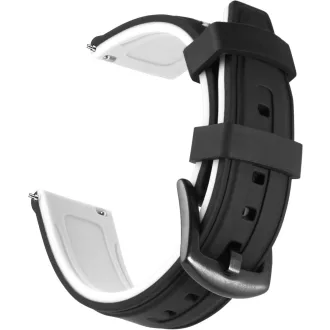   OLLREAR Uniszex Szilikon Óraszíj Fekete Rozsdamentes Acél Csattal 20 mm