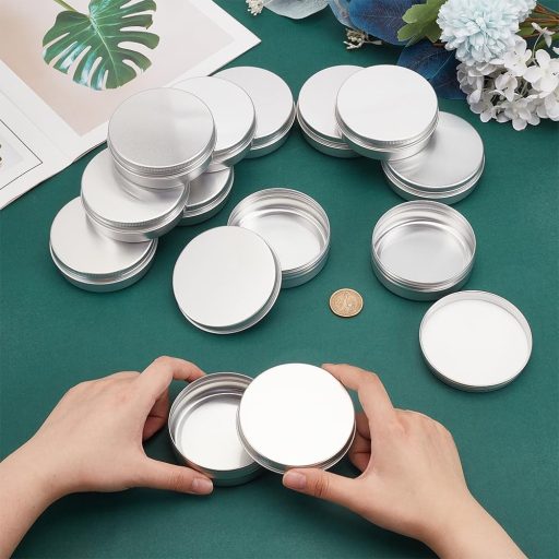 BENECREAT 12 db 100 ml Alumínium Fém Tégely Csavaros Fedővel Kozmetika Gyertya Balzsam Tároláshoz